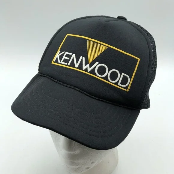 Vintage Kenwood Audio Equipement Foam Mesh Snapback Trucker Hat Black Cap - Picture 9 of 9